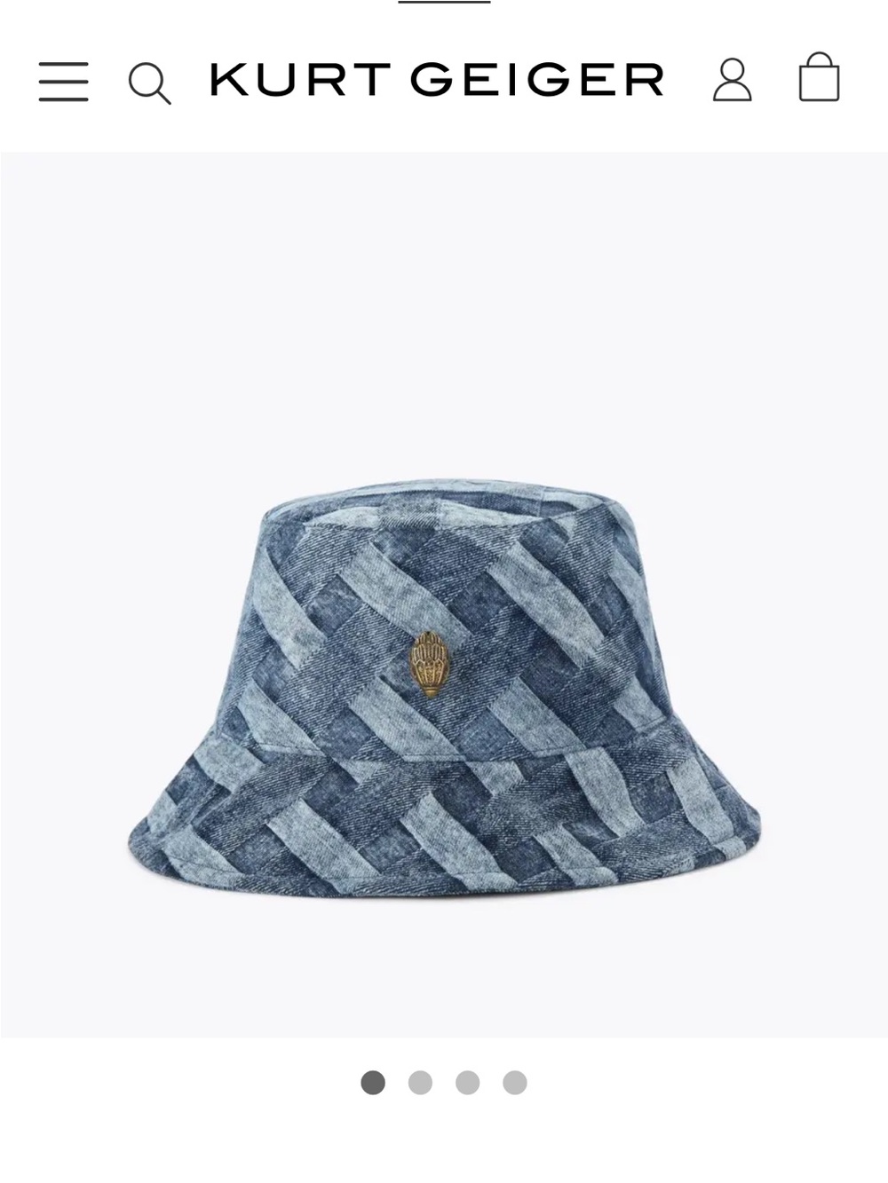 Kurt Geiger Kensington Denim Weave Bucket Hat NWT🔥